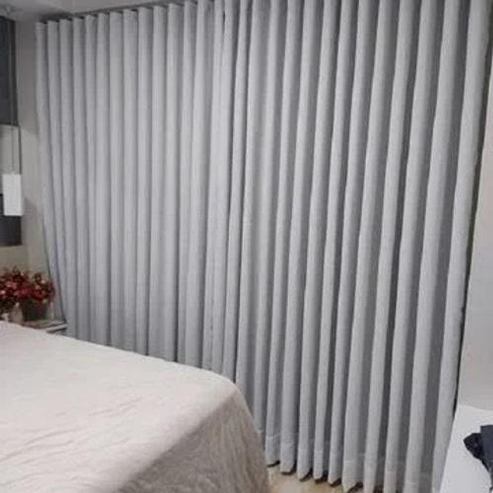 Cortina Trilho Suiço Blackout Gelo Com Voil 6.00 X 2.70