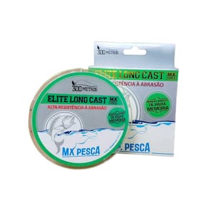 Linha MX Pesca MX Elite Long Cast 300m Monofilamento Verde 0,38mm 17,30kg