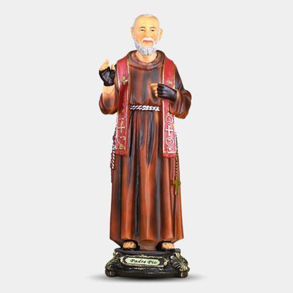 Imagem São Padre Pio Pietrelcina 12,5Cm Resina Com Estola