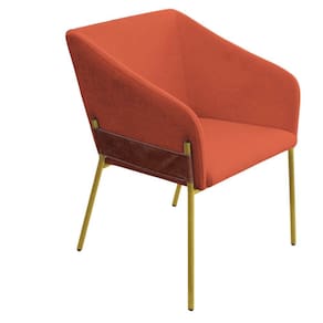 Poltrona Decorativa Jobim Pés De Ferro Gold Bouclé Terracota - Montanaris Decor