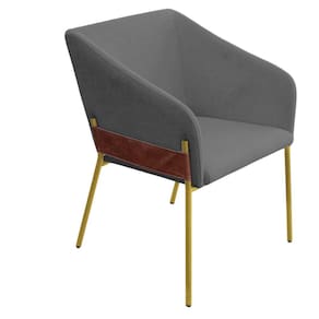 Poltrona Decorativa Jobim Pés De Ferro Gold Bouclé Cinza - Montanaris Decor