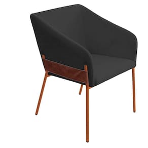 Poltrona Decorativa Jobim Pés De Ferro Bronze Bouclé Grafite - Montanaris Decor