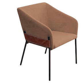 Poltrona Decorativa Jobim Pés De Ferro Preta Bouclé Marrom - Montanaris Decor