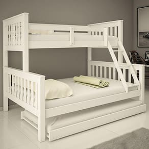 Treliche De Madeira Com Cama Casal/Solteiro Totalità Branco