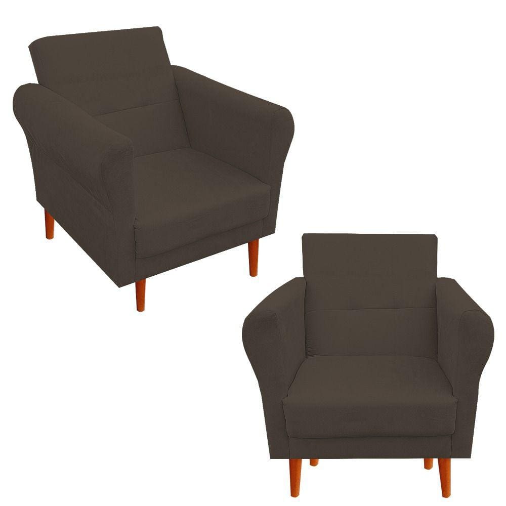 Kit 02 Poltronas Decorativas Danny Marrom