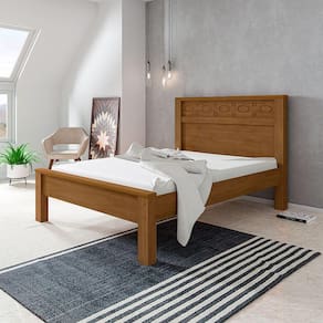 Cama Casal Em Mdf Las Vegas - Amêndoa - Cor: Marrom
