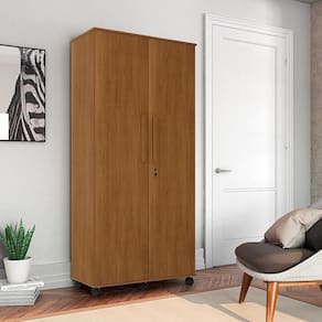 Guarda Roupa Solteiro Com 2 Portas Gold Amêndoa - Cor: Marrom