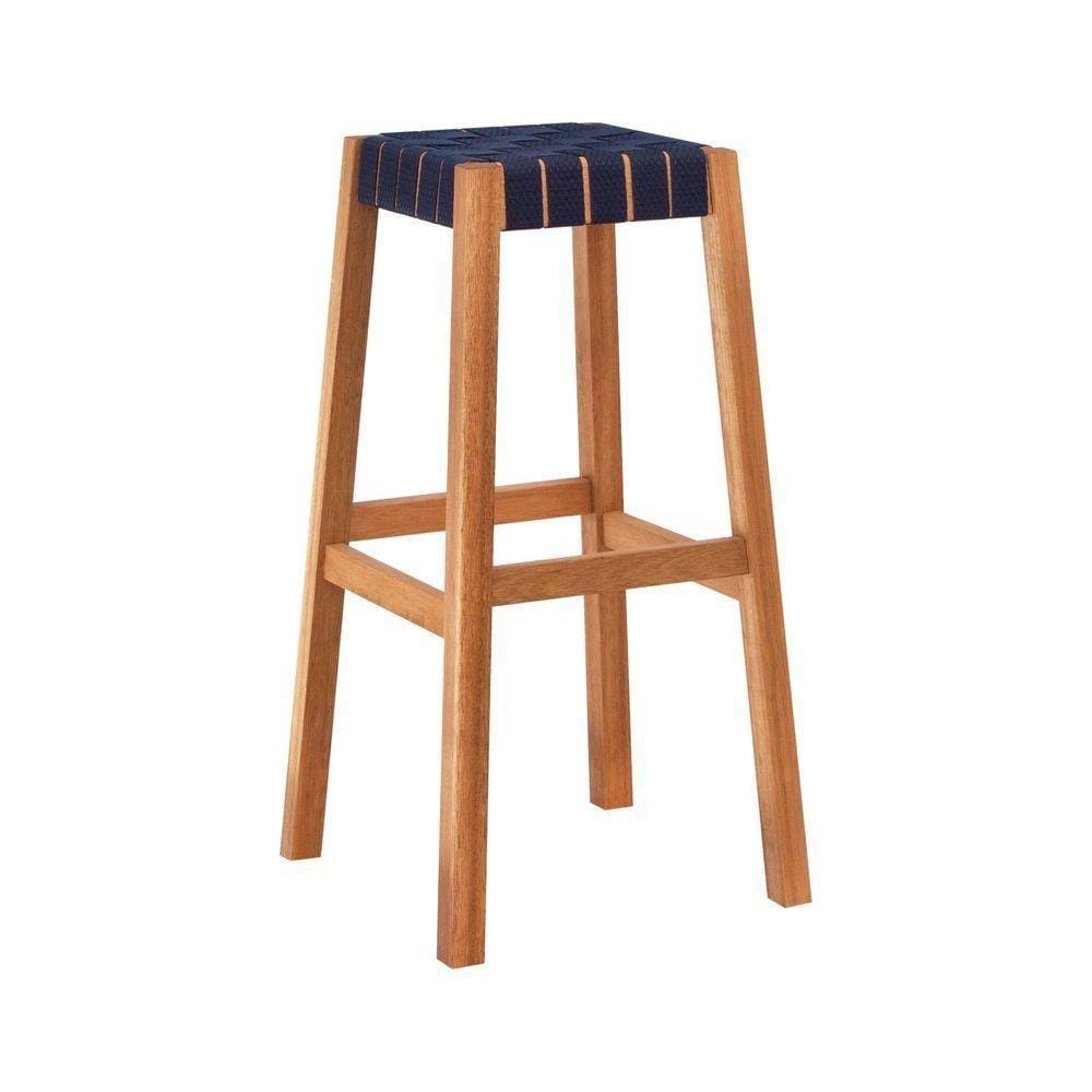 Banco Alto Fita Garden Natural-azul