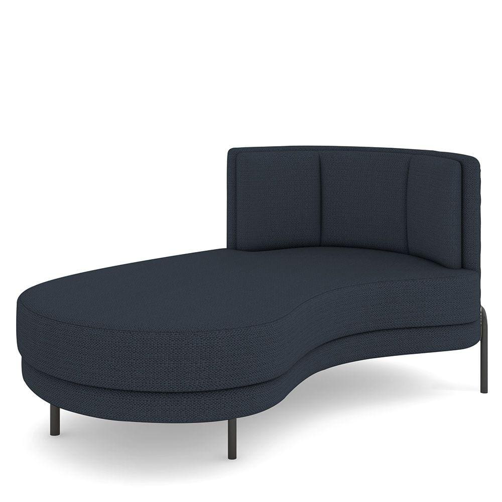 Sofá Chaise Longue Sala de Estar Living Lucca Esquerdo D02 Linho Chumbo D-465 - Lyam Decor