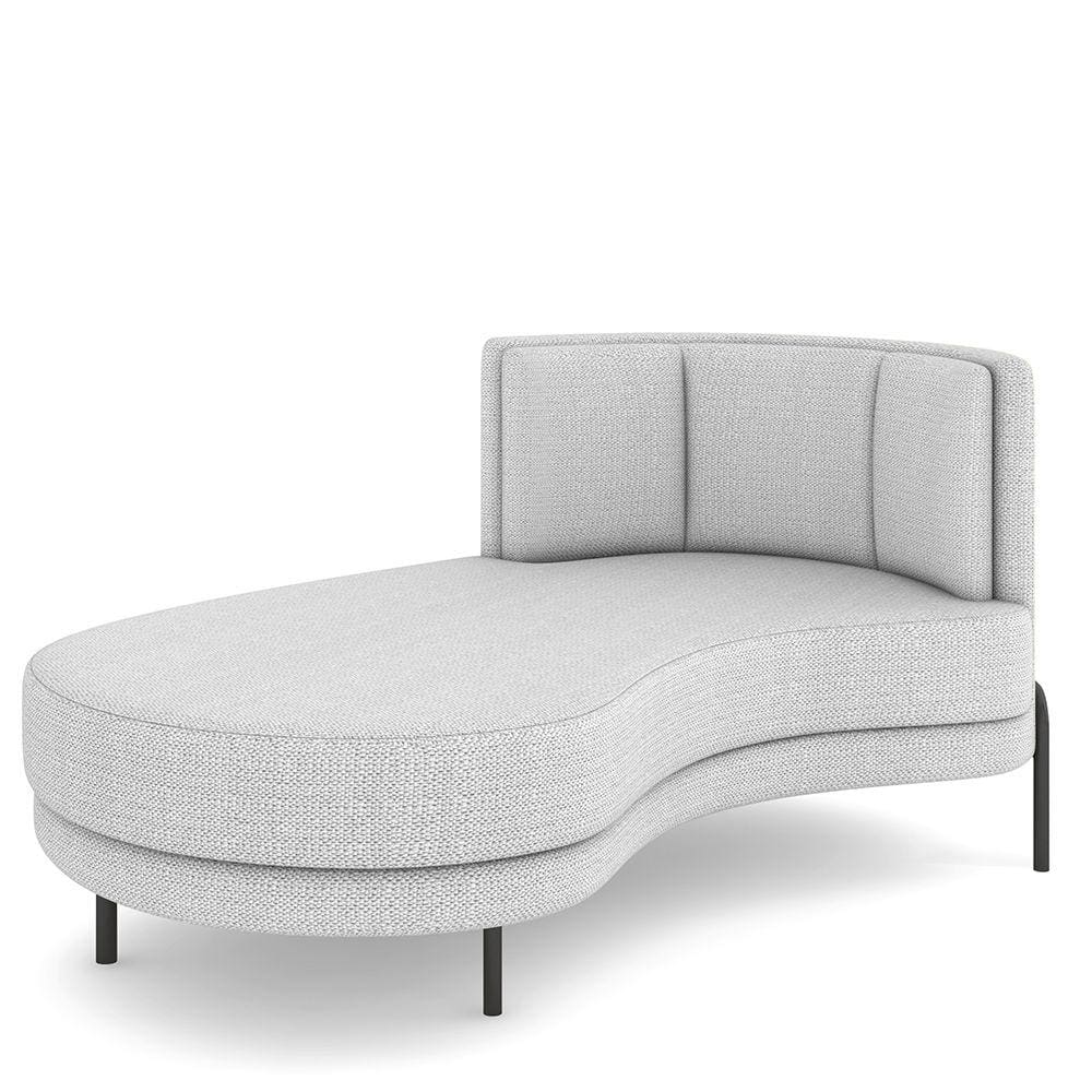 Sofá Chaise Longue Sala de Estar Living Lucca Esquerdo D02 Linho Cinza D-315 - Lyam Decor