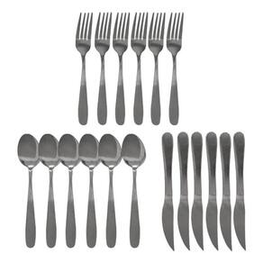 Kit Conjunto Talheres 18 Peças Cozinha De Inox