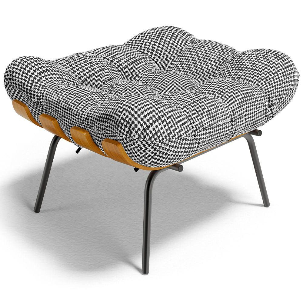 Puff Decorativo Sala de Estar Costela L02 Pied Poule - Lyam Decor