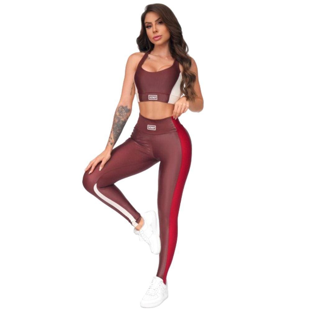 Conjunto Dark Lets Gym Feminino Legging e Top Fitness Estilo Academia Dia a Dia