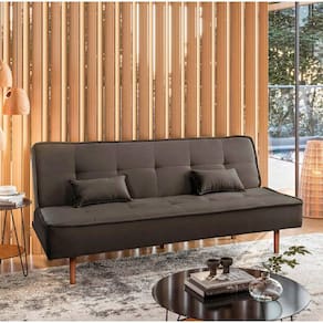 Sofá Cama Silver 3 Lugares Reclinável Suede Marrom 1,92 Shop das Cabeceiras