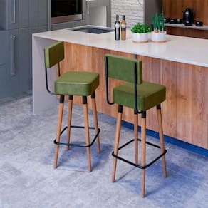 Kit 2 Banquetas Barcelona Cor Verde - Speciale Home Verde
