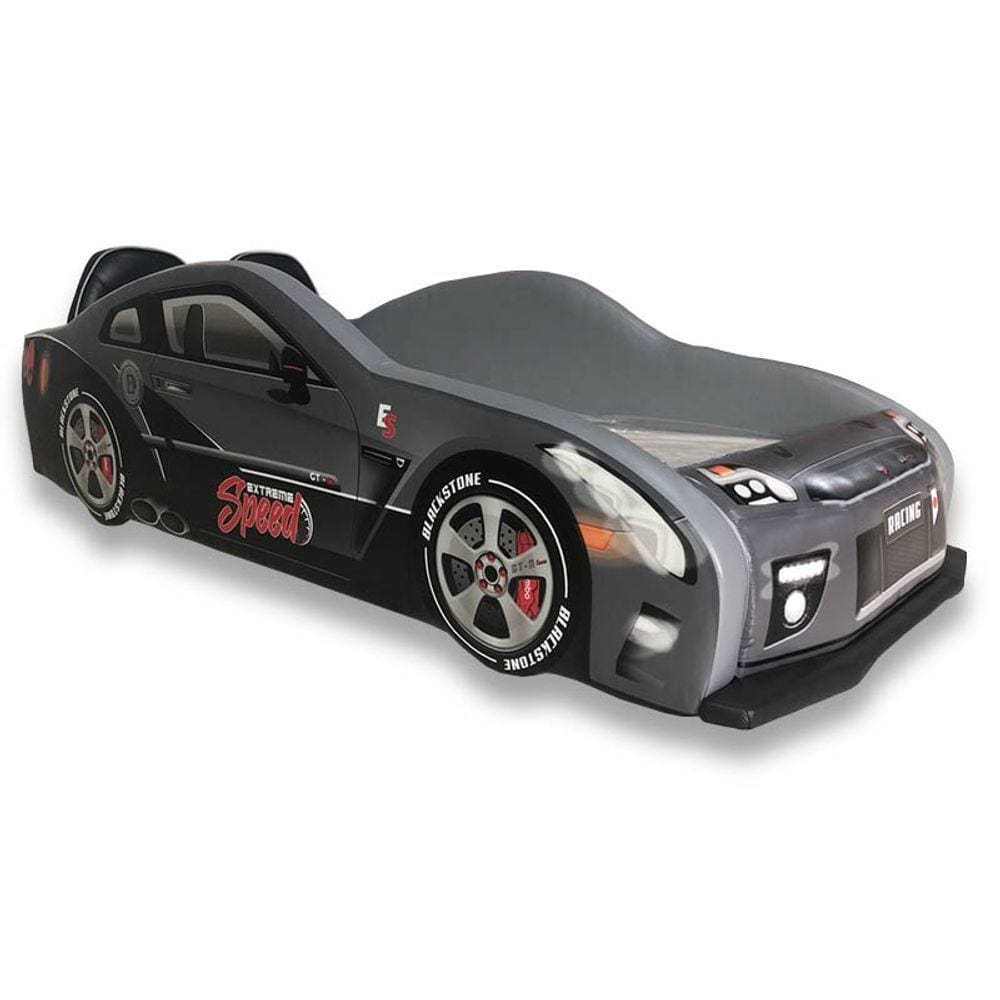 Cama Carro Extreme Gtr Com Banco Esportivo - Cor Cinza Tamanho:solteiro