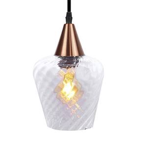Lustre Pendente Taschibra Monalisa Transparente E27 Bivolt Cobre