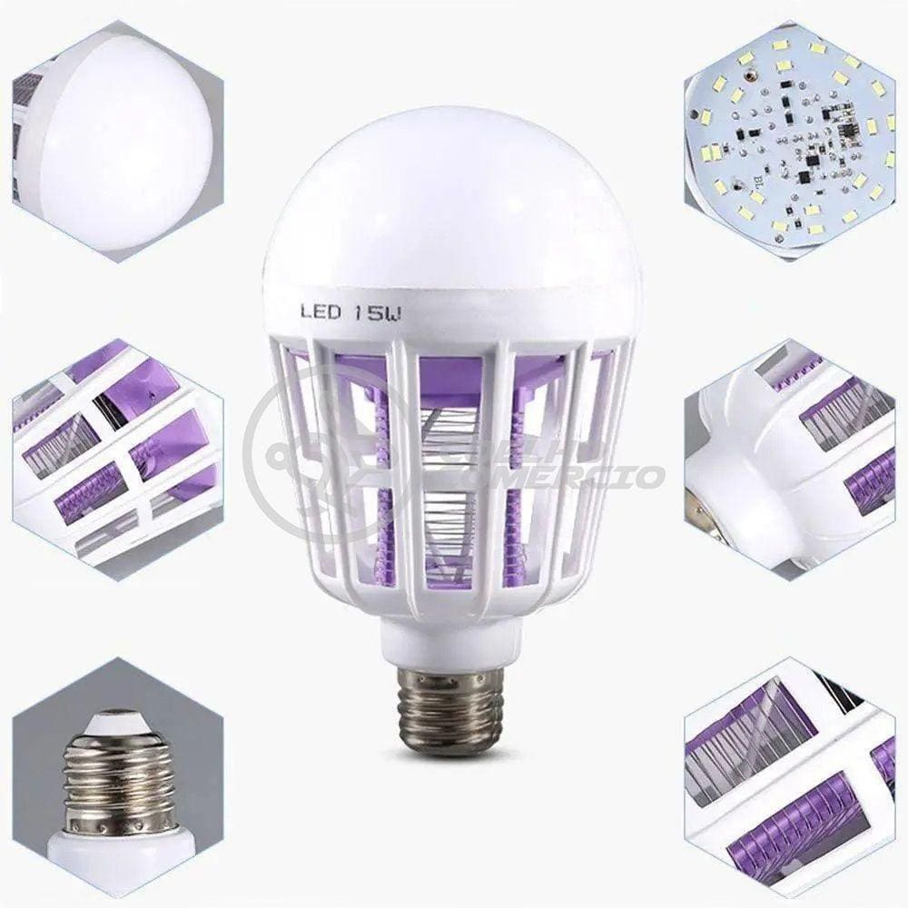Lâmpada Luz Led Branco 15w Atrai Choque Mosquito