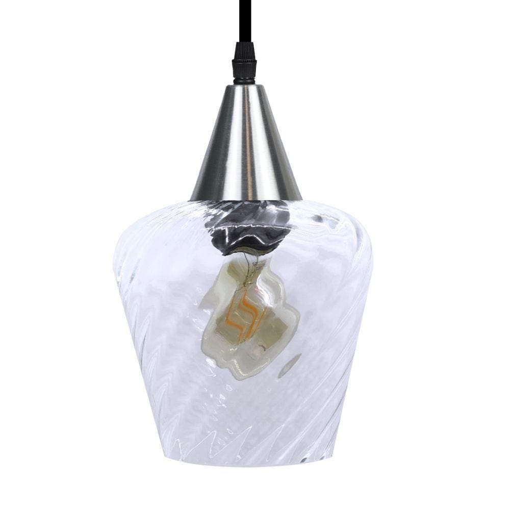 Lustre Pendente Taschibra Monalisa Transparente E27 Bivolt Prata