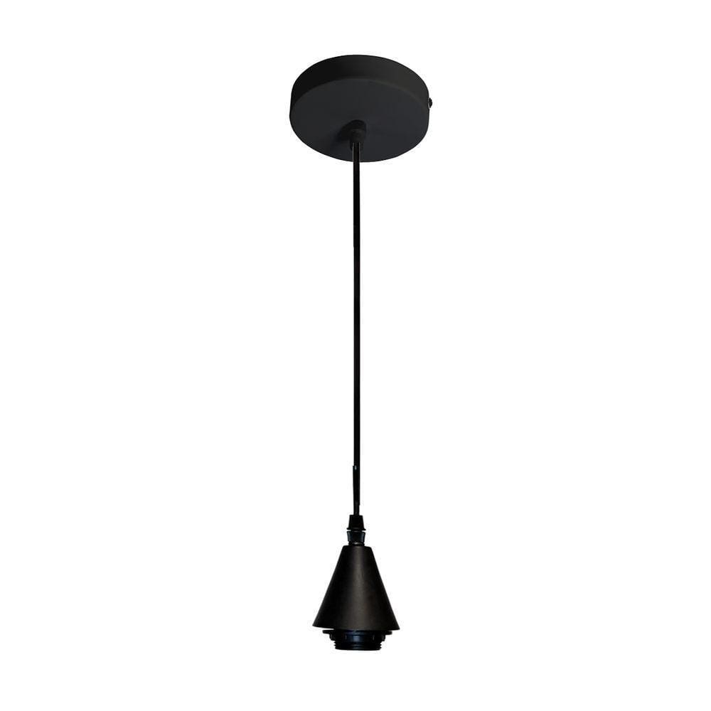 Lustre Pendente Taschibra Badih P Canelado E27 Transparente Bivolt Preto