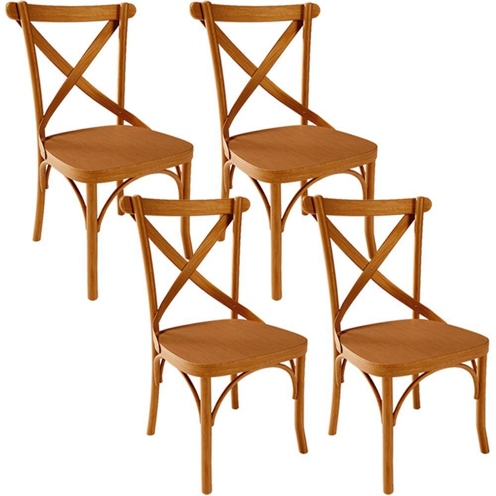 Kit 04 Cadeiras Para Sala de Jantar e Estar Living Ávila L02 Madeira Maciça - Lyam