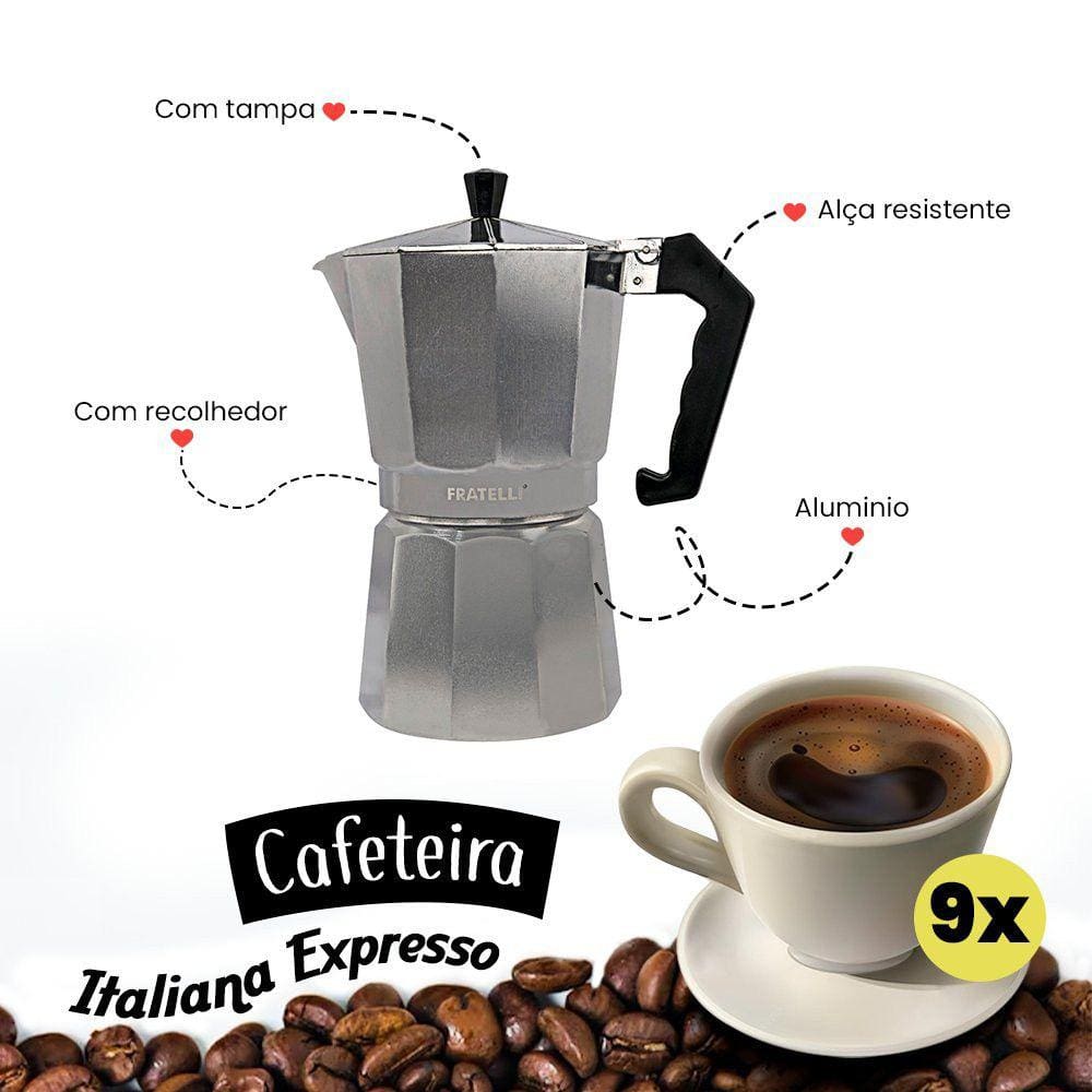 WE DROP - Cafeteira Italiana Moka Express Faz 9 Xícaras Café Aluminio