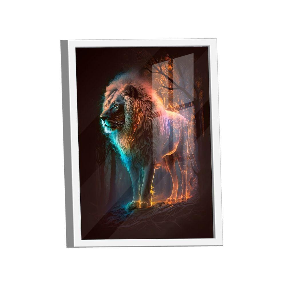 Quadro Leão Neon -- Br Artes