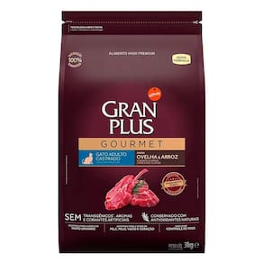Ração Gran Plus Gourmet Gatos Adultos Castrados Ovelha e Arroz 3kg