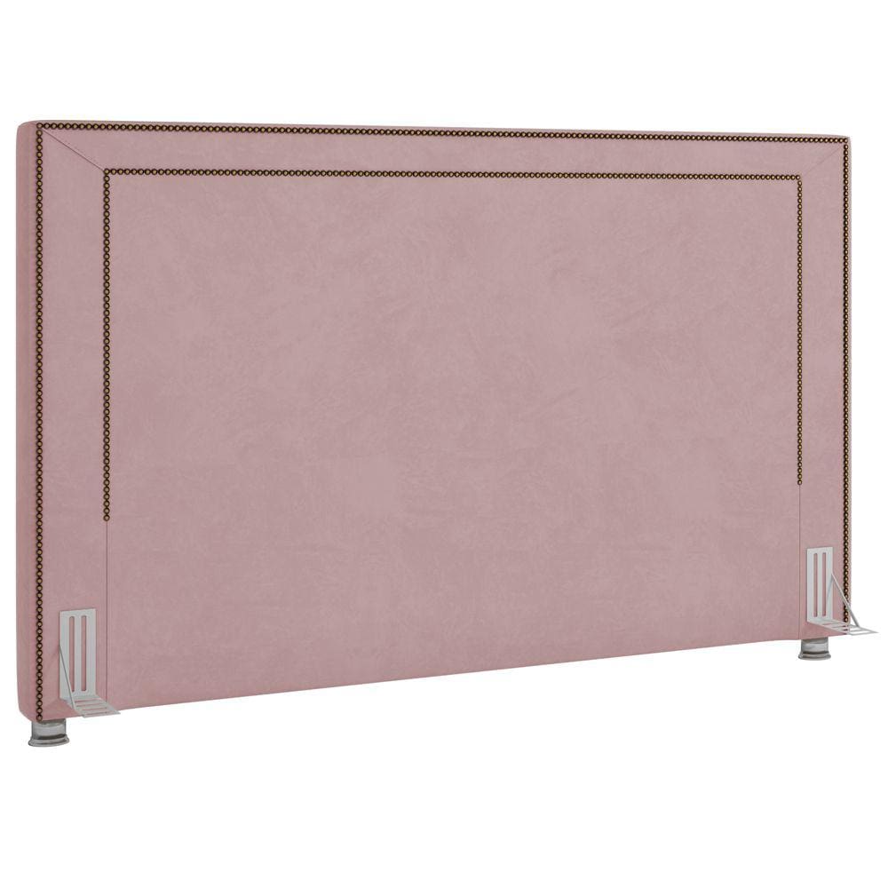 Cabeceira Cama Box Casal 195 cm P05 Berlim Veludo Rosê - Lyam