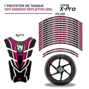 Combo Protetor Adesivo Tanque E Aro Moto Haojue Dk 150 Rosa Cor Rosa E Preto