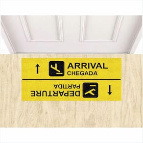 Tapete Capacho Arrival Chegada Departure Partida 70X30 cm