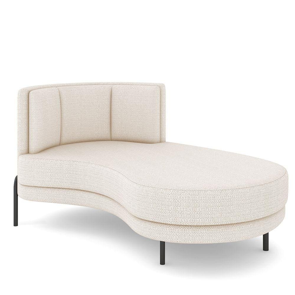 Sofá Chaise Longue Sala de Estar Living Lucca Direito D02 Linho Cru D-461 - Lyam Decor