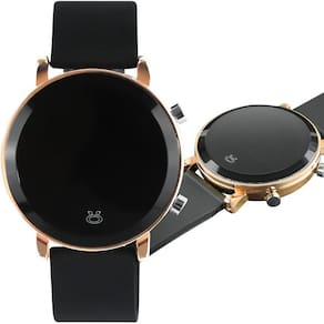 Relogio feminino aço qualidade dourado premium digital moda ajustavel maria preto
