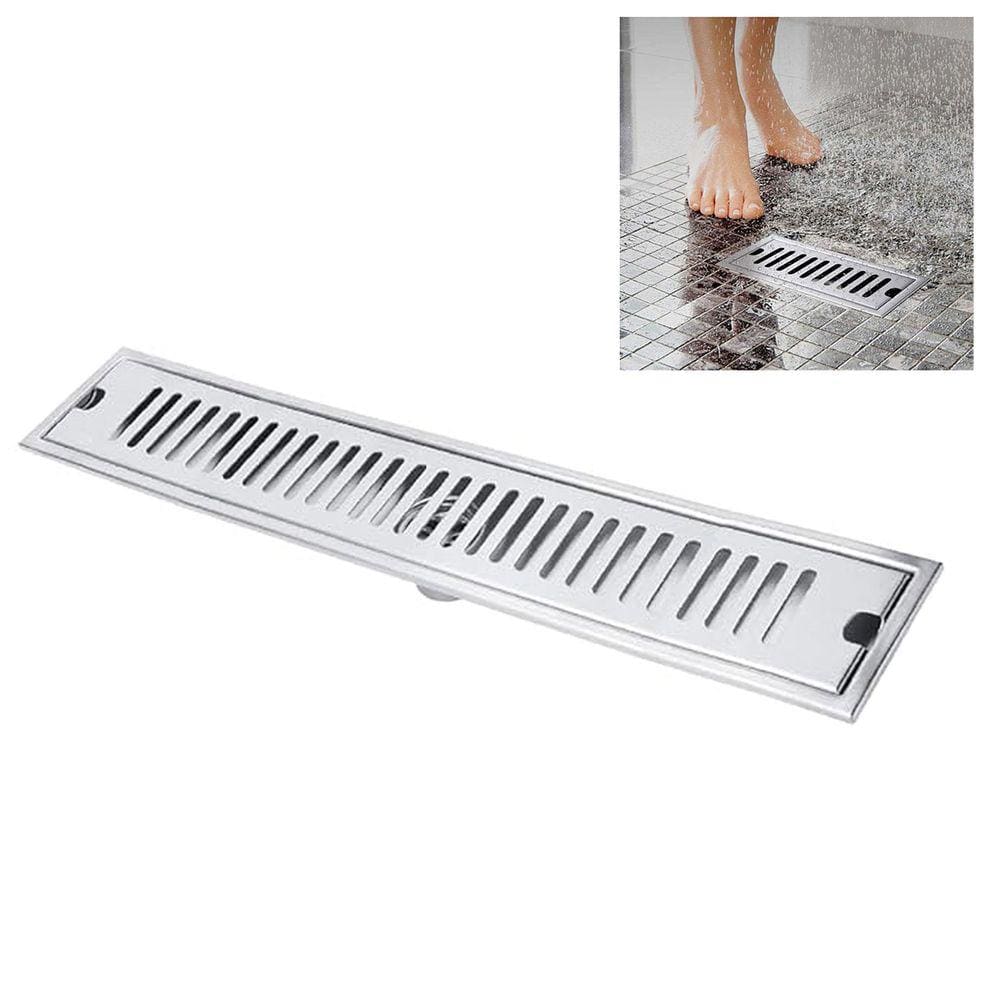 Ralo Linear 60cm Inox Banheiro Area Externa Anti Odor Anti Inseto Lavabo Quintal Resistente