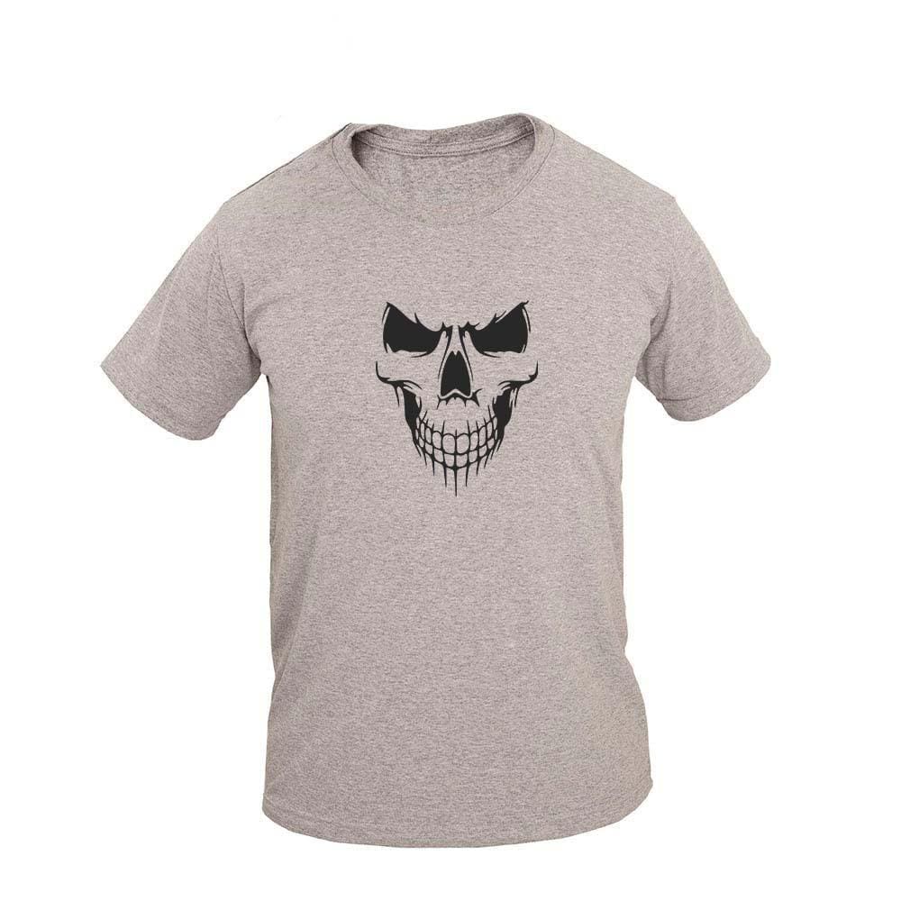 Camiseta Masculina Casual Algodão Manga Curta Cav Skull