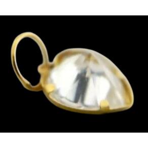 Pingente Ouro 18ct Ponto Luz Coração Zircônia Montagem Garra