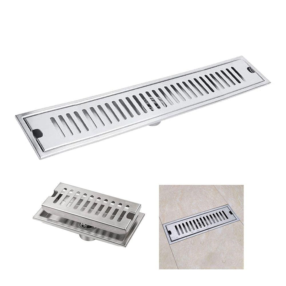 Ralo Linear Inox 60cm Banheiro Area Externa Anti Odor Anti Inseto Lavabo Quintal Resistente Seguro