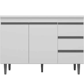 Balcão De Pia 120 Cm Adriana 2 Portas E 3 Gavetas Branco