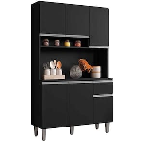 Kit De Cozinha Magda 6 Portas E 1 Gaveta Preto