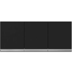 Armário Aéreo Cozinha Adriana 3 Portas 120 Cm Preto
