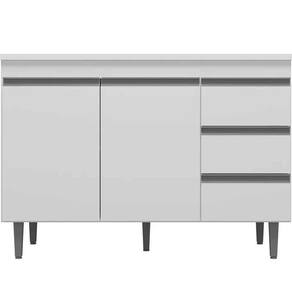 Balcão De Pia 100 Cm Adriana 2 Portas 3 Gavetas Branco