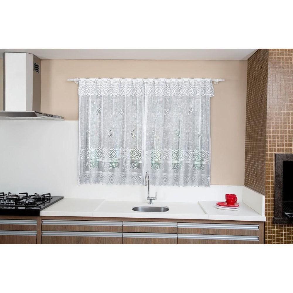 Cortina Valência Branca 2,80X1,20+0,20 Lisa - Interlar