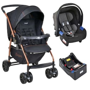 Carrinho De Bebê Rio K Preto Cobre Bebê Conforto E Base