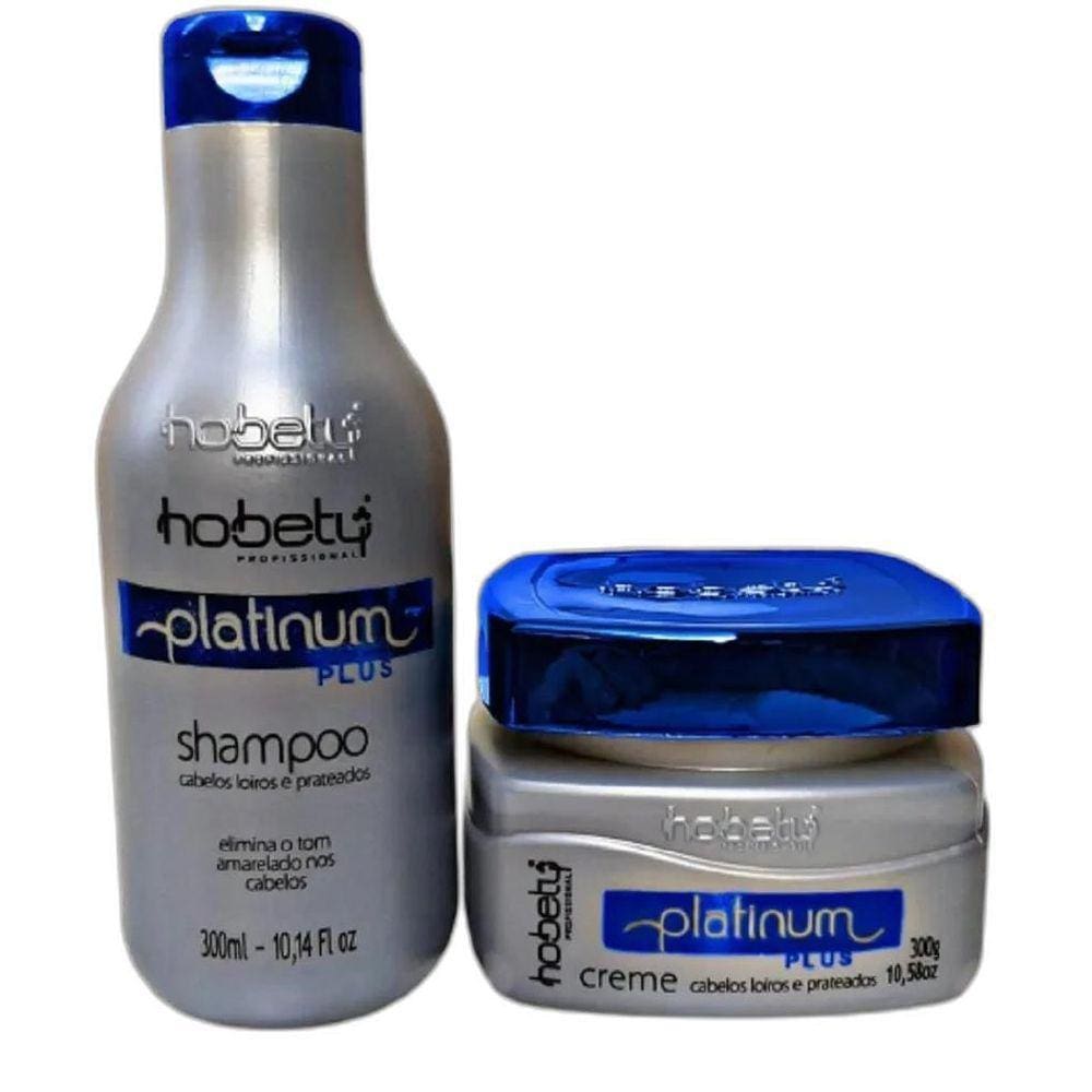 Kit Platinum Plus Hobety - Shampoo + Máscara Matizadora 300G