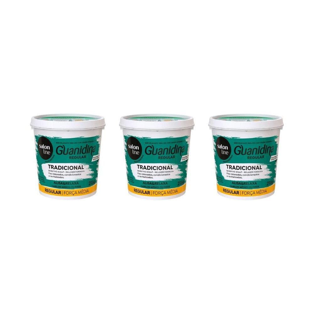 Relaxante Salon Line Guanidina Regular Verde 218G-Kit C/3Un