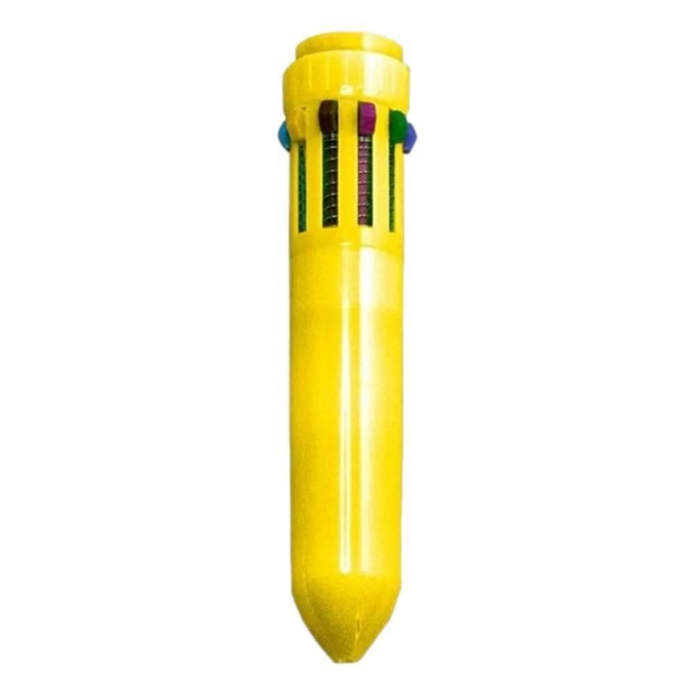 Shuttle Caneta Neon Amarelo Com 10 Cores