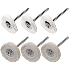 Kit 6 Rodas De Algodão E Pano Haste 3Mm Polir Micro Retífica