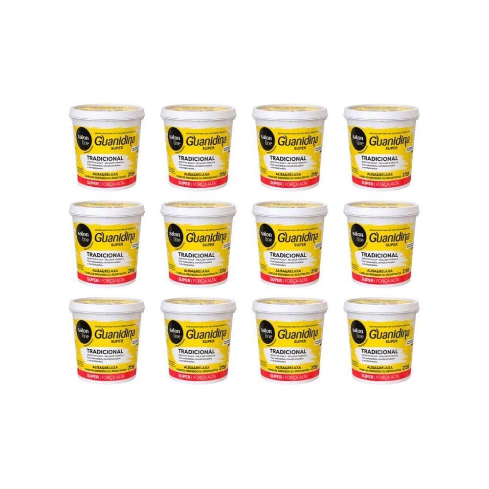 Relaxante Salon Line Guanidina Super Amarelo 215G-Kit C/12Un