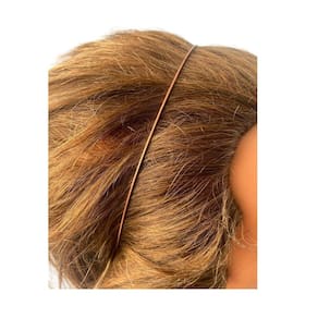 Acessório De Cabelo Tiara Arco Fino Metal Bronze Liso 14Cm