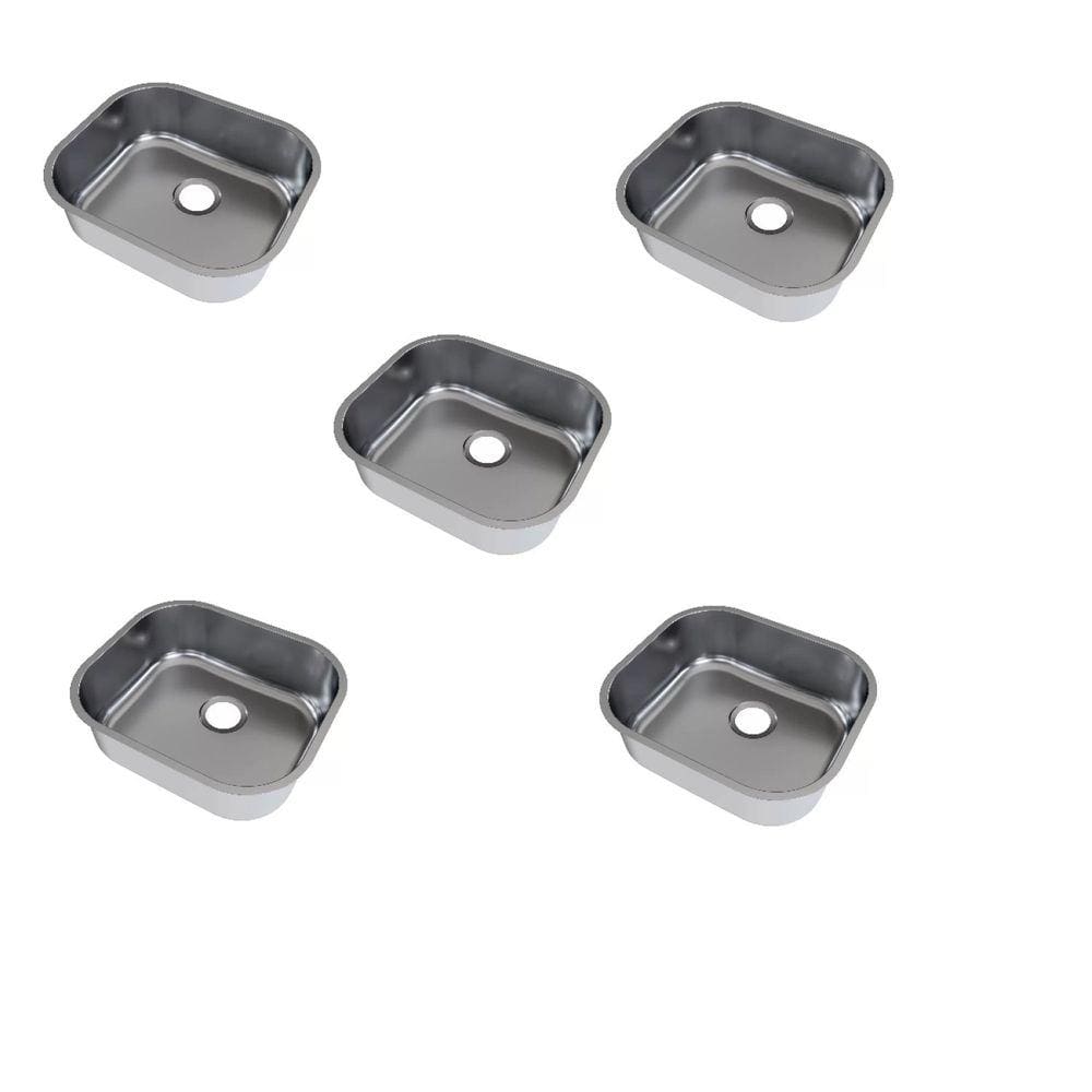 Cuba Inox de Embutir 40x34x14,5 sem Polimento Riva - 5 Peças na Embalagem Aço Inox
